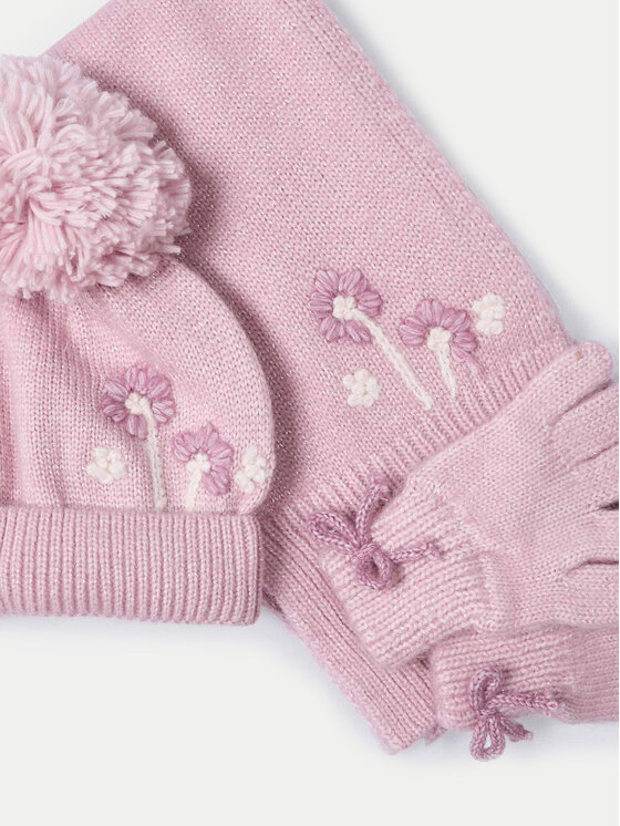 Mayoral Mayoral Completo cappello, sciarpa e guanti 10826 Rosa