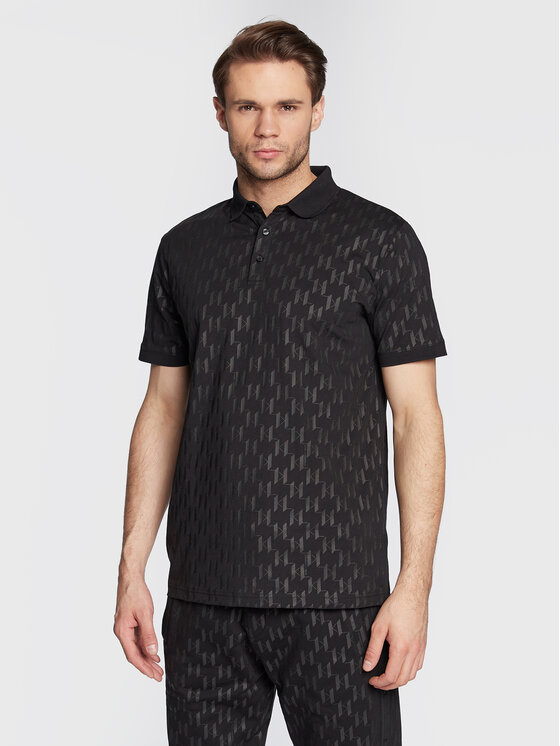 KARL LAGERFELD Polo 745070 524251 Czarny Regular Fit | Modivo.pl