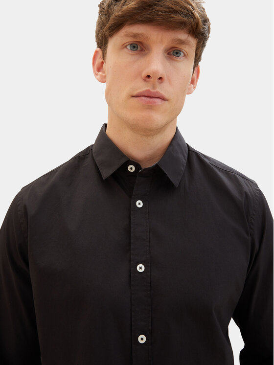 Tom Tailor Tom Tailor Πουκάμισο 1037435 Μαύρο Regular Fit