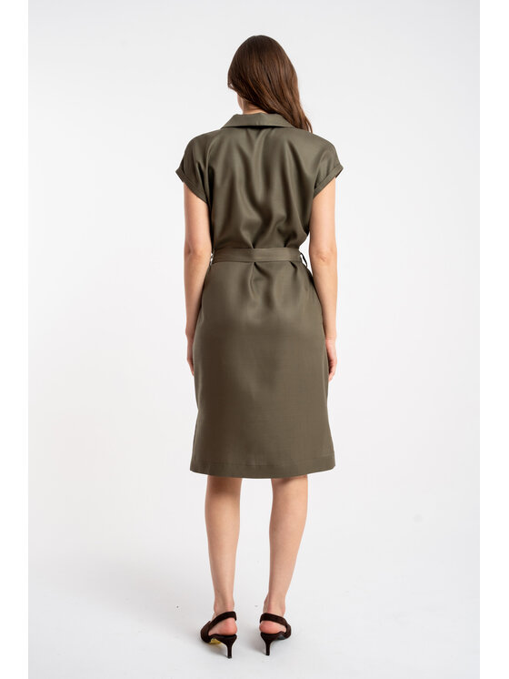 CLICK CLICK Sukienka letnia 60-6020 Khaki Regular Fit
