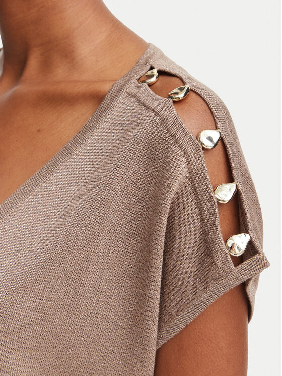 Morgan Morgan Majica 262-MRINGO Tamno bež Oversize