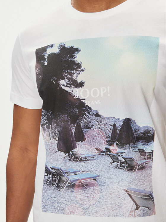 JOOP! Jeans JOOP! Jeans Majica 47Dario 30042425 Bela Modern Fit