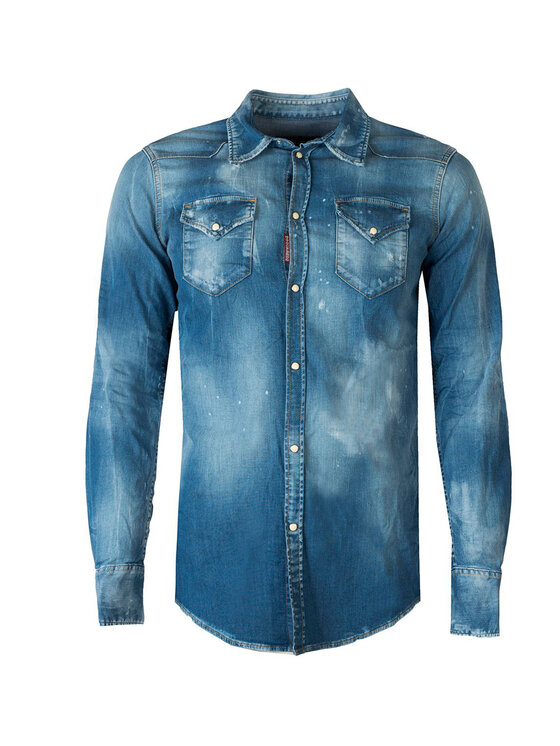 Koszula, rozmiar 48, Niebieskie, S74DM0301 | Classic Western Fit