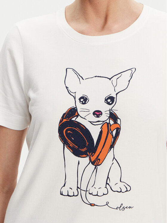 Olsen Olsen T-shirt 11105029 Bijela Slim Fit