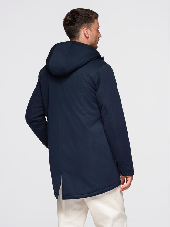 Ombre Ombre Parka OM-JAPJ-0316 Granatowy Regular Fit