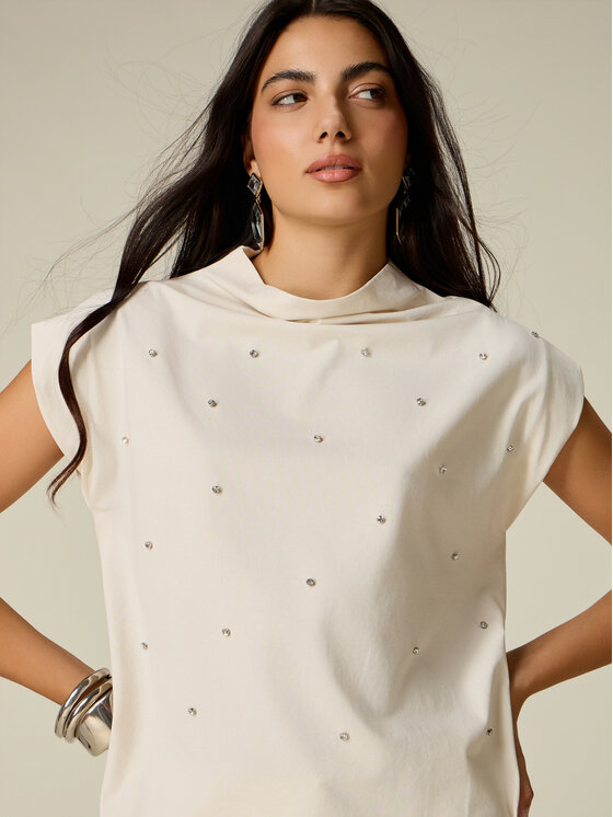 Oltre Oltre T-Shirt G086J004701N0F1 Biały Regular Fit