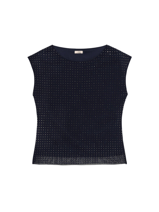 Oltre Oltre T-Shirt G405J004199N034 Niebieski Slim Fit