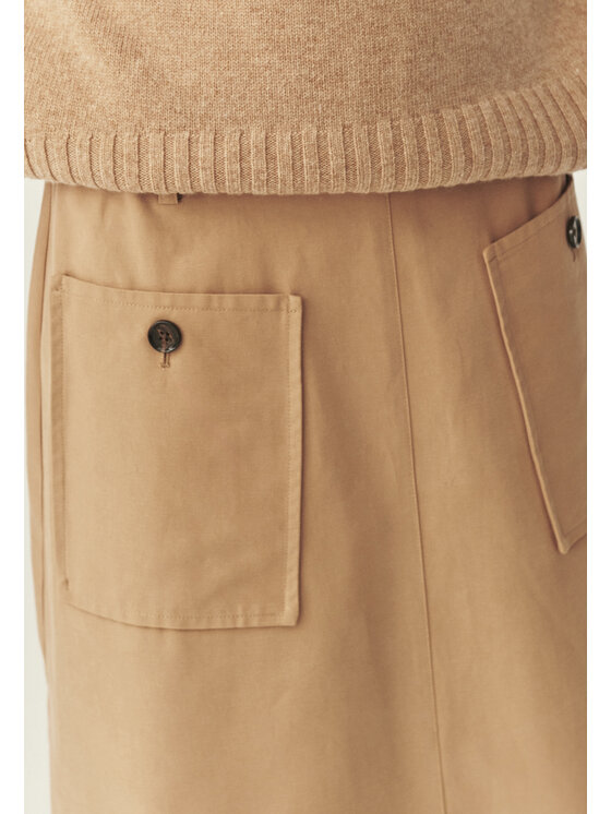 TATUUM Tatuum Midi sukňa LONG ISLAND Béžová Flare Fit