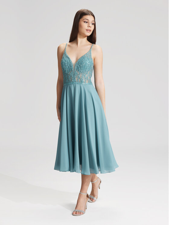 Hey Kyla Hey Kyla Rochie cocktail 5AC106HK Albastru Slim Fit