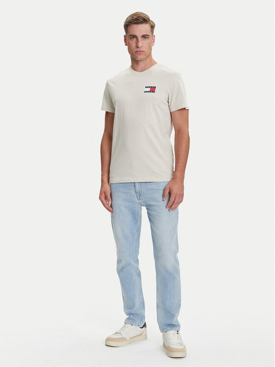 Tommy Jeans Tommy Jeans Tričko Essential DM0DM20740 Béžová Slim Fit