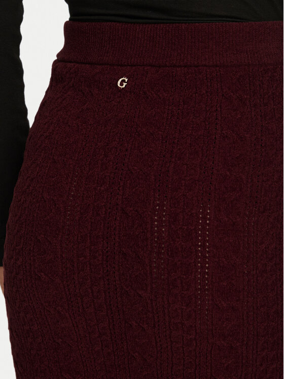 Guess Guess Spódnica mini W6BD12 Z1442 Bordowy Regular Fit