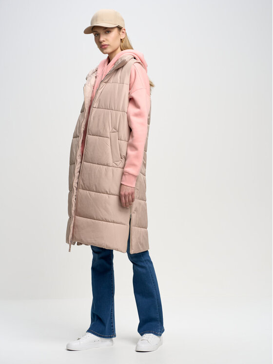 BIG STAR BIG STAR Bezrękawnik NEMUNA_801_130 Beżowy Basic Fit