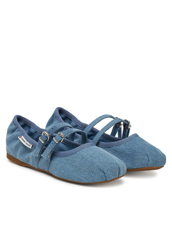 Tommy Jeans Tommy Jeans Baleriny Ballerina Denim EN0EN02782 Niebieski