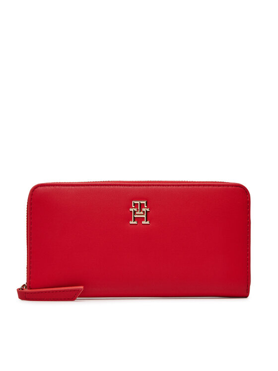 Tommy Hilfiger Tommy Hilfiger Liels sieviešu maks Th Logotape Lrg Za AW0AW17266 Sarkans
