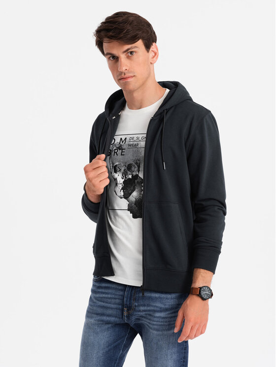 Ombre Ombre Mikina OM-SSBZ-0160 Černá Regular Fit