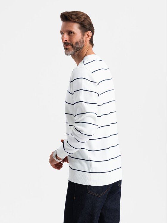 Ombre Ombre Sweter OM-SWSW-0143 Beżowy Regular Fit