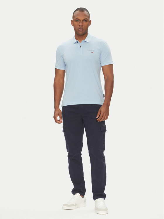 Napapijri Napapijri Tricou polo Elbas NP0A4GB4 Albastru celest Regular Fit