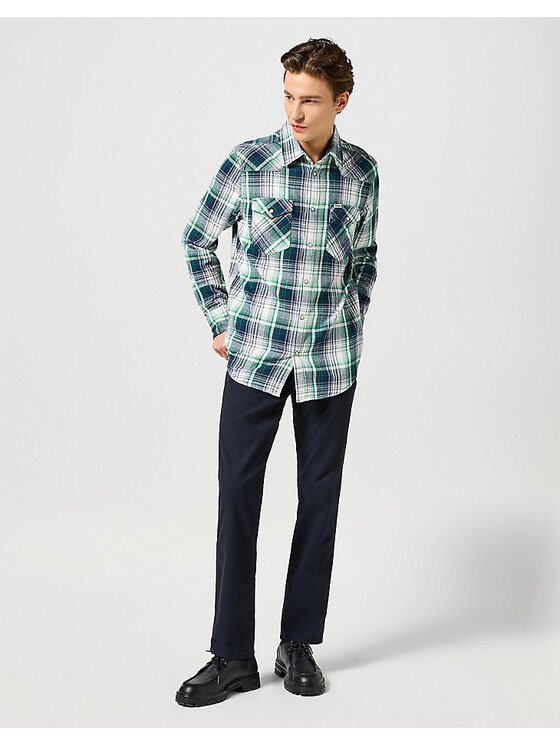 Wrangler Wrangler Spodnie materiałowe GREENSBORO Niebieski Regular Fit