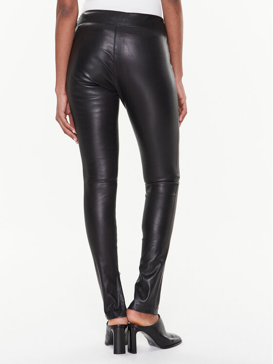 Calvin Klein Calvin Klein Spodnie skórzane K20K205363 Czarny Slim Fit