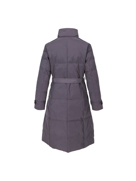 Perso Perso Zimní kabát pikowany dwurzędowy Šedá Slim Fit