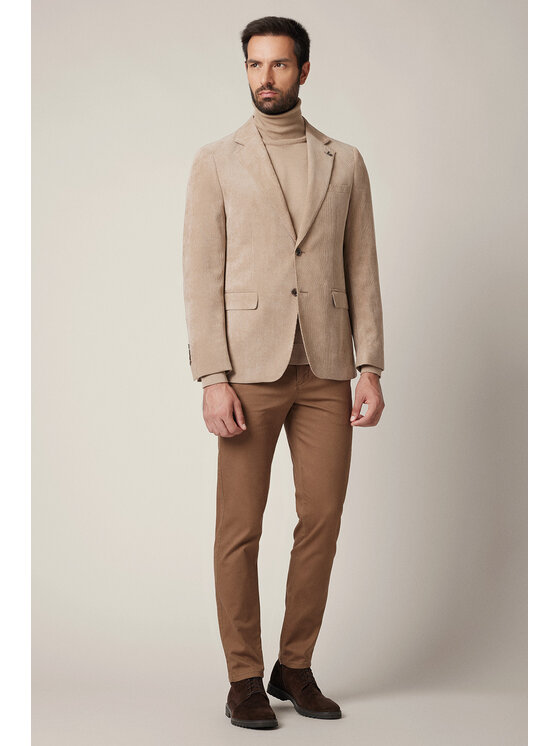 Lancerto Lancerto Marynarka Venzone MA131225000004 Beżowy Slim Fit