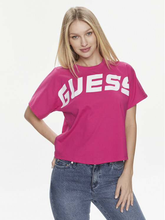 Guess Guess Футболка Deana Boxy V4RI09 KC2Z0 Рожевий Regular Fit