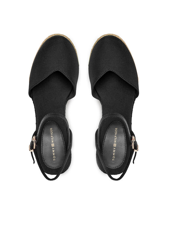 Tommy Hilfiger Espadrilles Basic Closed Toe High Wedge FW0FW04786 Noir Modivo