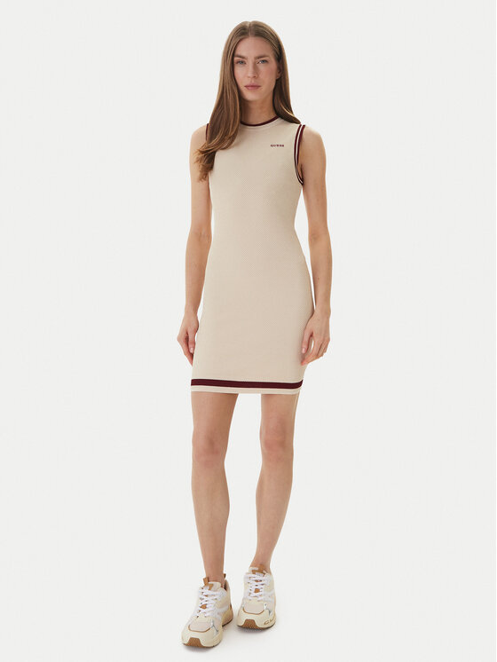 Guess Guess Pletena obleka V6GK04 Z0648 Bež Regular Fit