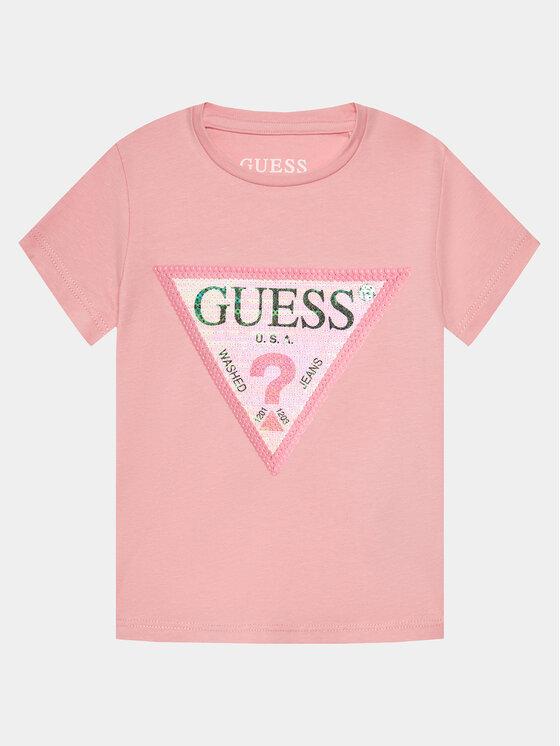 Guess T-krekls K4RI31 K6YW1 Rozā Regular Fit