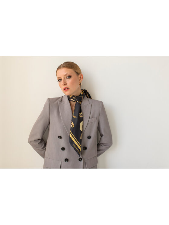 Entelier Entelier Marynarka luźna Szary Comfortable Fit