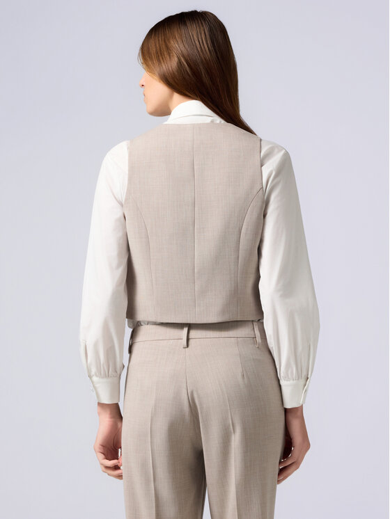 Oltre Oltre Marynarka L021R000026N002 Kremowy Cropp Fit