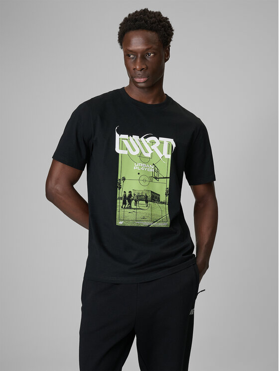 4F 4F T-Shirt FLUID EXPRESSIONS Czarny Regular Fit