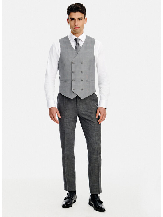 Pako Lorente Pako Lorente Kamizelka P26SF-8X-001 Szary Slim Fit