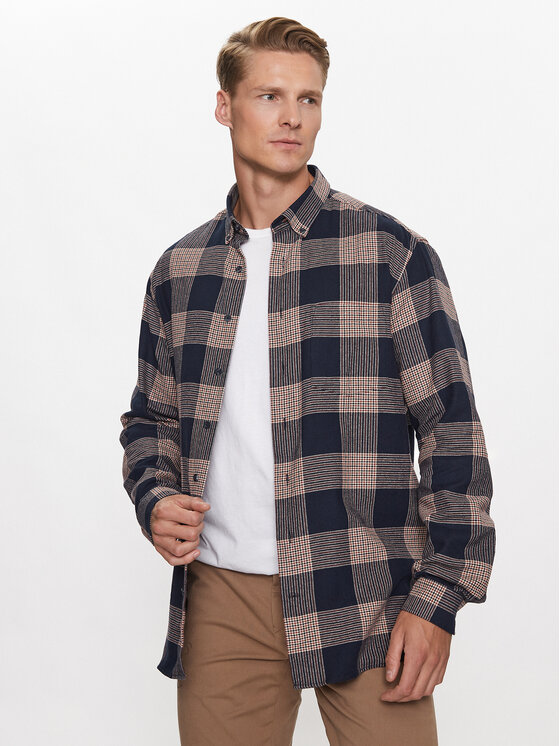 Lindbergh Lindbergh Košile 30-203486 Tmavomodrá Relaxed Fit