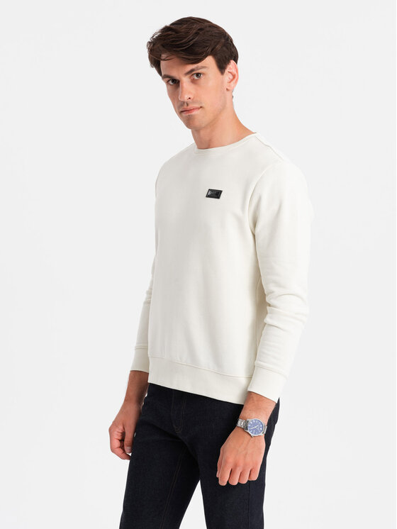 Ombre Ombre Mikina OM-SSNZ-0136 Bílá Regular Fit