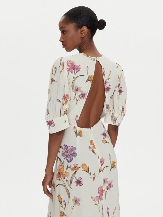 TWINSET TWINSET Poletna obleka 251TP2770 Écru Slim Fit