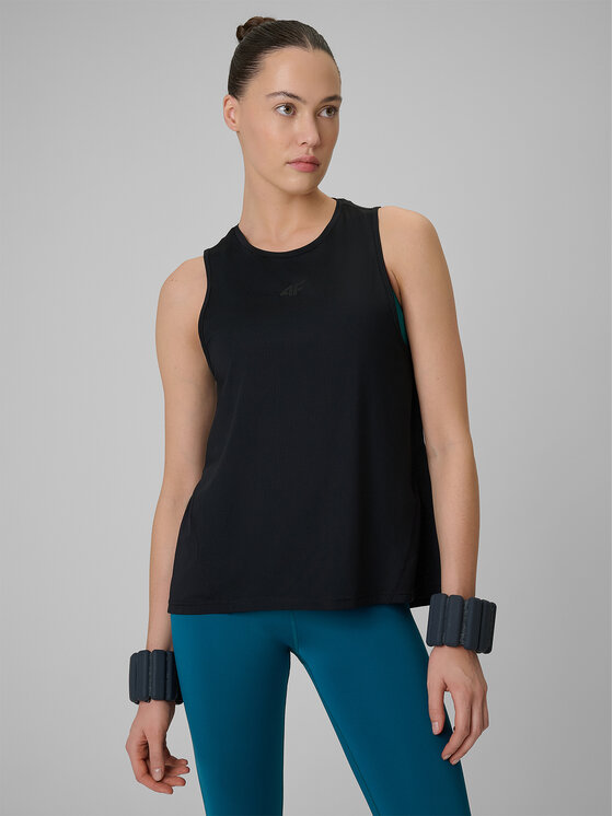 4F 4F Top MULTI ACTIVE Czarny Loose Fit