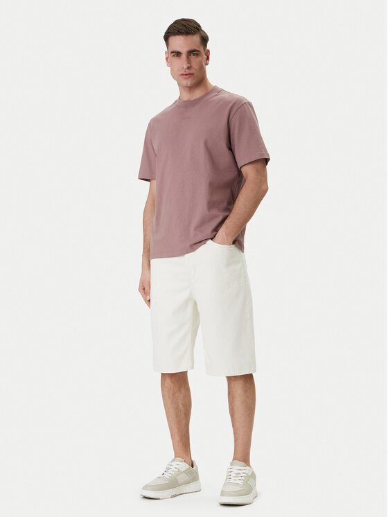 HUGO HUGO Дънкови шорти Skate 50555983 Екрю Straight Fit