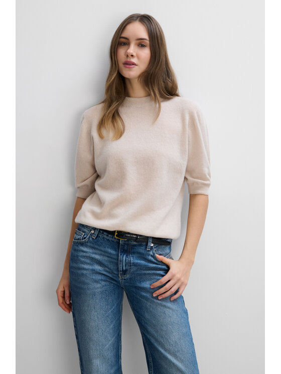 Fobya Fobya Bluzka F2120 Beżowy jasny Basic Fit