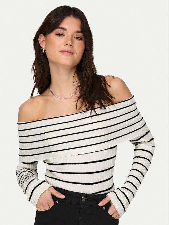 JDY JDY Bluse Liva 15336133 Écru Slim Fit