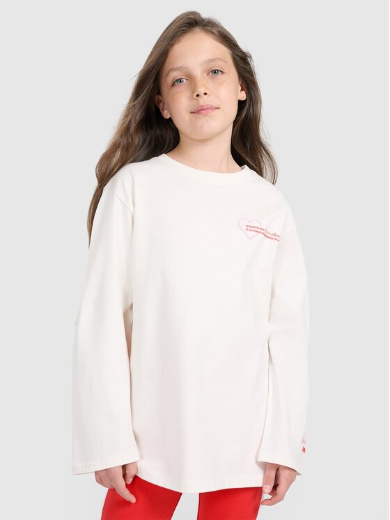 4F 4F Longsleeve 4FJRAW25TLONF589-11S Bianco Oversize