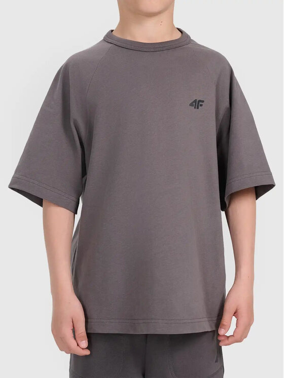 4F 4F T-Shirt 4FJWSS26TTSHM3293 Szary ciemny Active Fit