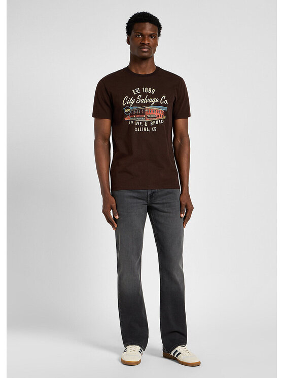 Lee Lee Jeansy 112356581 Szary Bootcut Fit