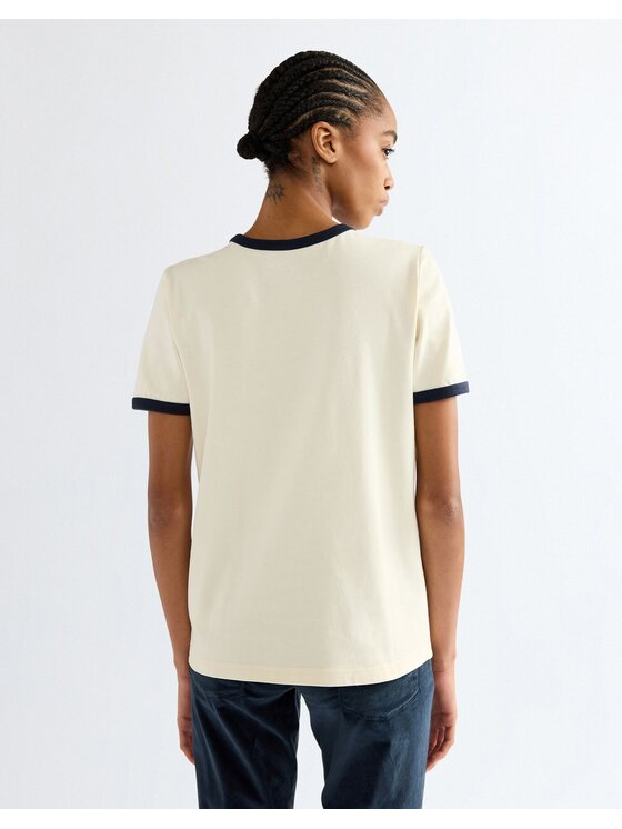 Wrangler Wrangler T-Shirt RINGER TEE Biały Slim Fit