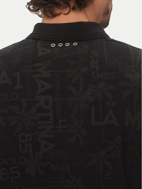 La Martina La Martina Polo marškinėliai Allen MAP010 JS402 Juoda Regular Fit