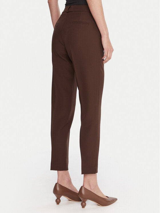 Maryley Maryley Kalhoty z materiálu 25IB52Z/M17/43CO Hnědá Regular Fit