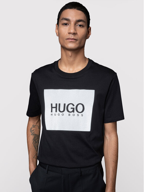HUGO Hugo T-särk Dolive211 50442929 Must Regular Fit