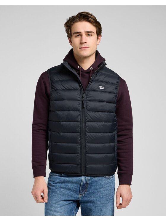 Lee Lee Kurtka przejściowa STAND COLLAR PUFFER VEST Czarny Regular Fit