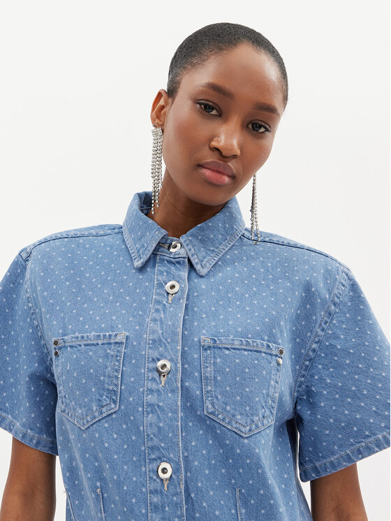 Custommade Custommade Sukienka jeansowa Jamilah Dots 999449457 Niebieski Regular Fit