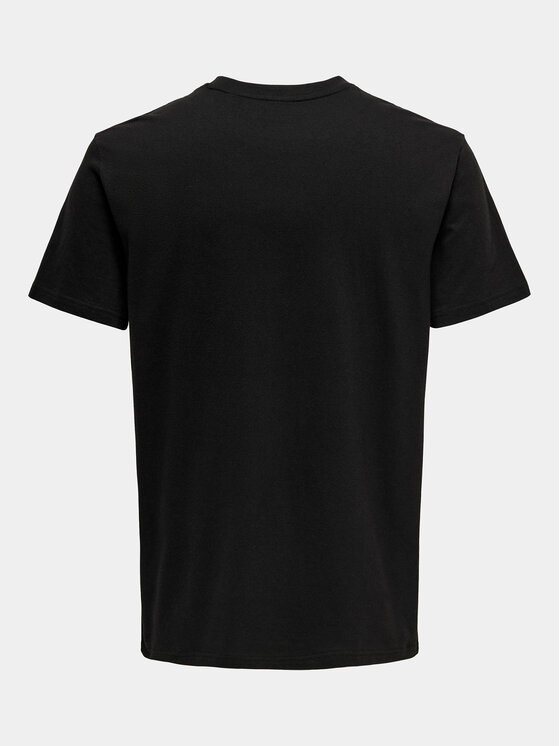 Only & Sons Only & Sons T-Shirt Lenny 22028593 Czarny Regular Fit